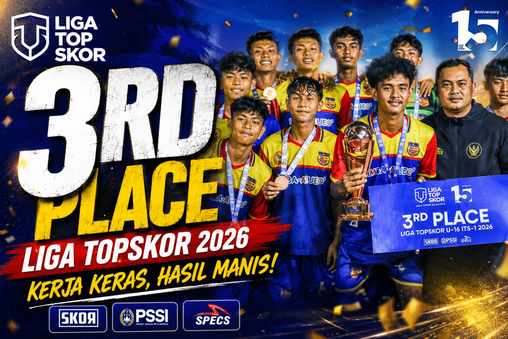 Skuad biMBA AIUEO SS U16 Raih 3rd Place Liga TopSkor 2026, Rasya Azfar Keandra Dinobatkan Sebagai Best Defender